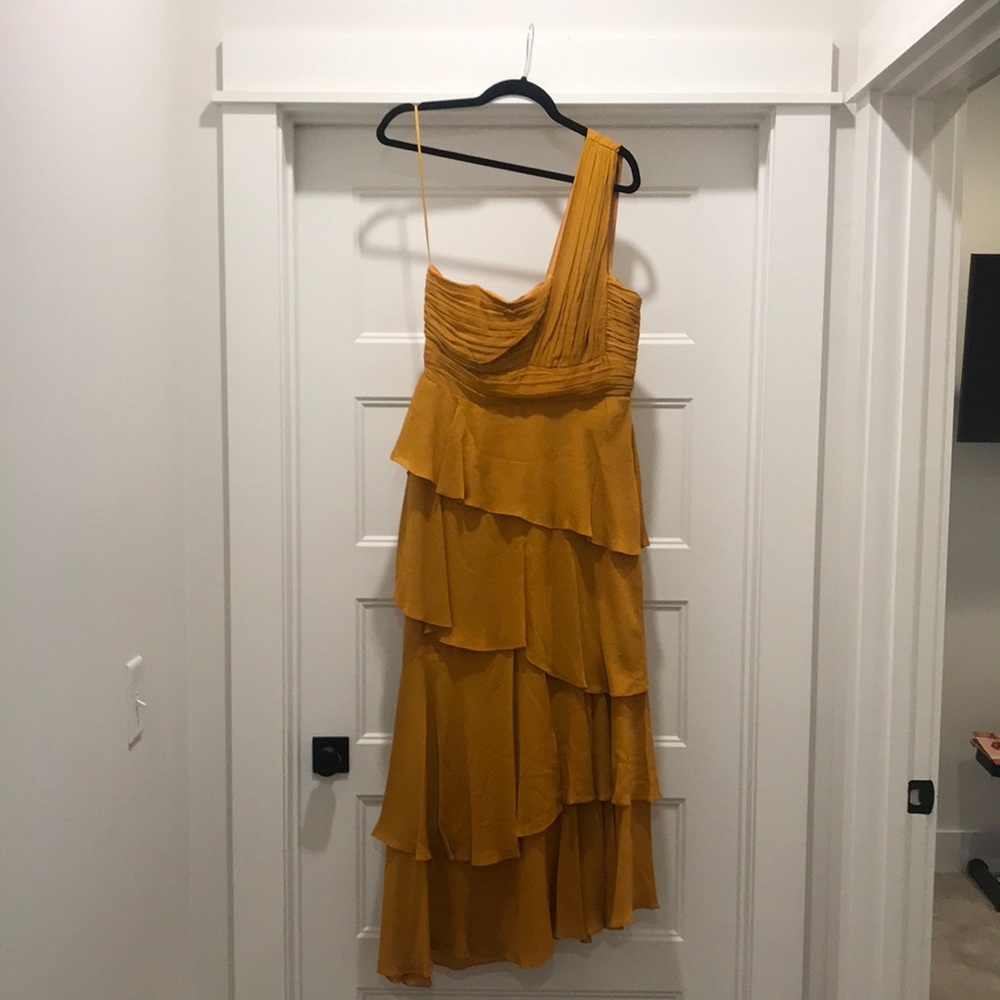 ALC Goldenrod One Shoulder Maxi Dress NWT